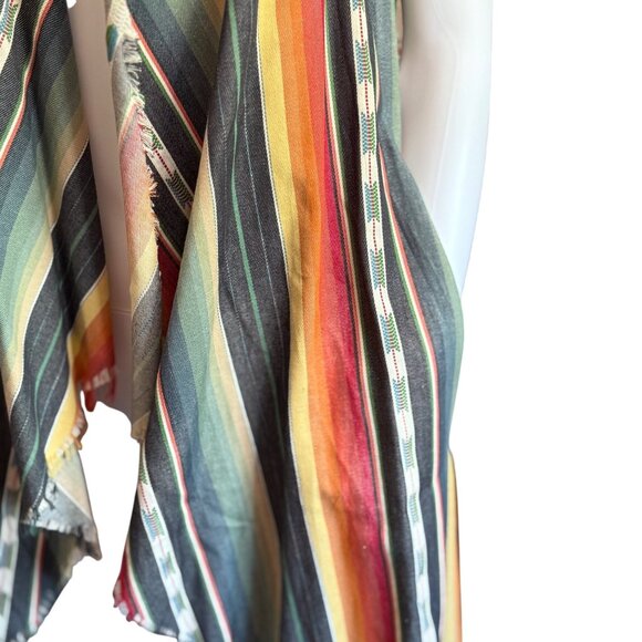 Striped Sleeveless Waterfall Hem Cardigan Vest By L&B Multicolor Size S - Picture 5 of 7